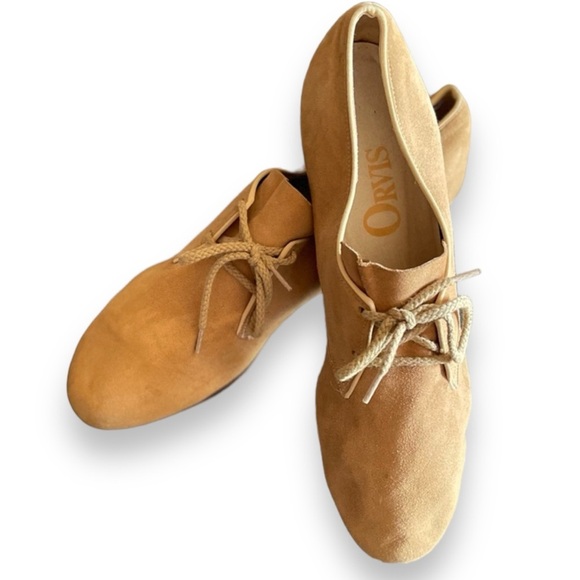 Orvis Women's Suede Lace-Up Flats Tan Size 7.5 Casual Lightweight Shoes​ - Picture 1 of 7